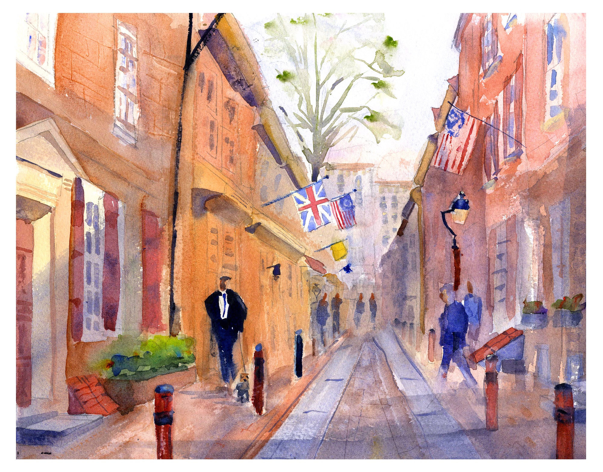 Elfreth's Alley - Philadelphia Wall Art Print