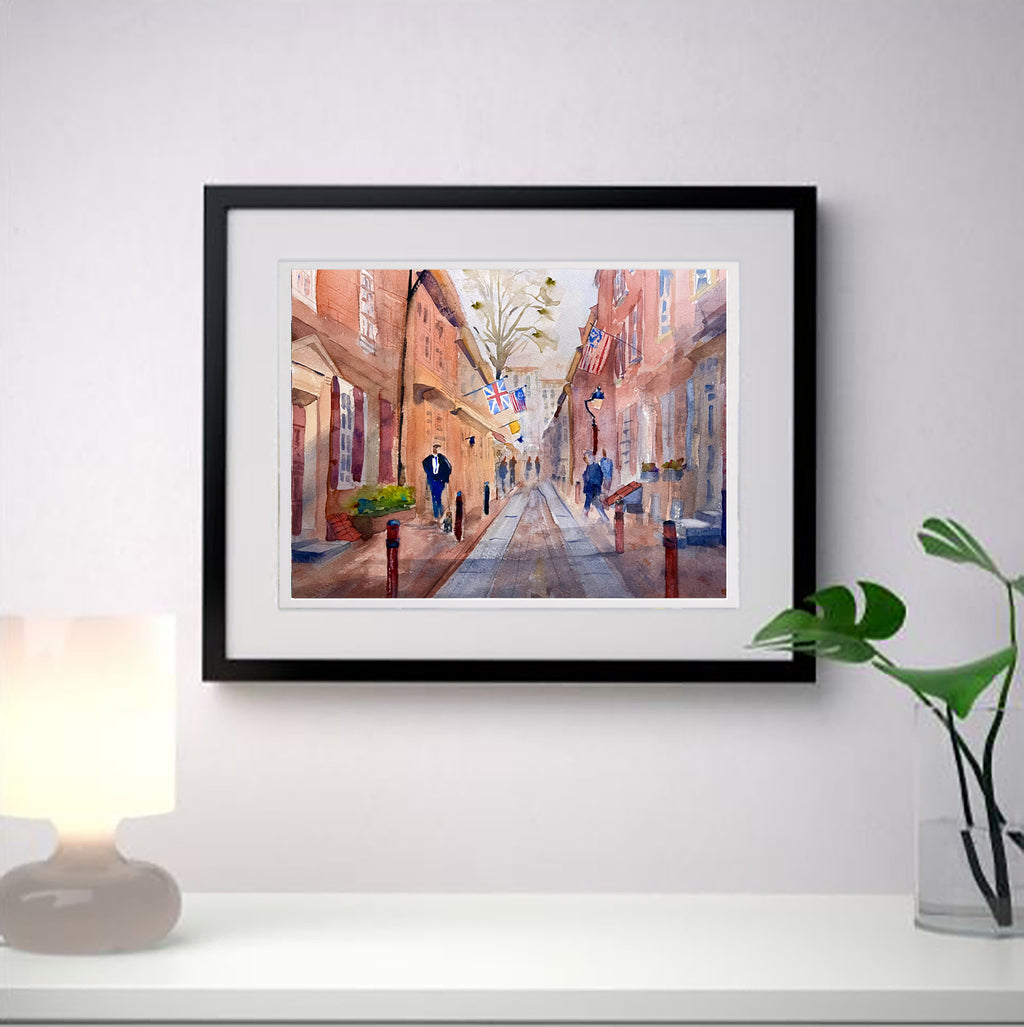 Elfreth's Alley - Philadelphia Wall Art Print