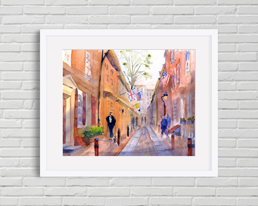 Elfreth's Alley - Philadelphia Wall Art Print