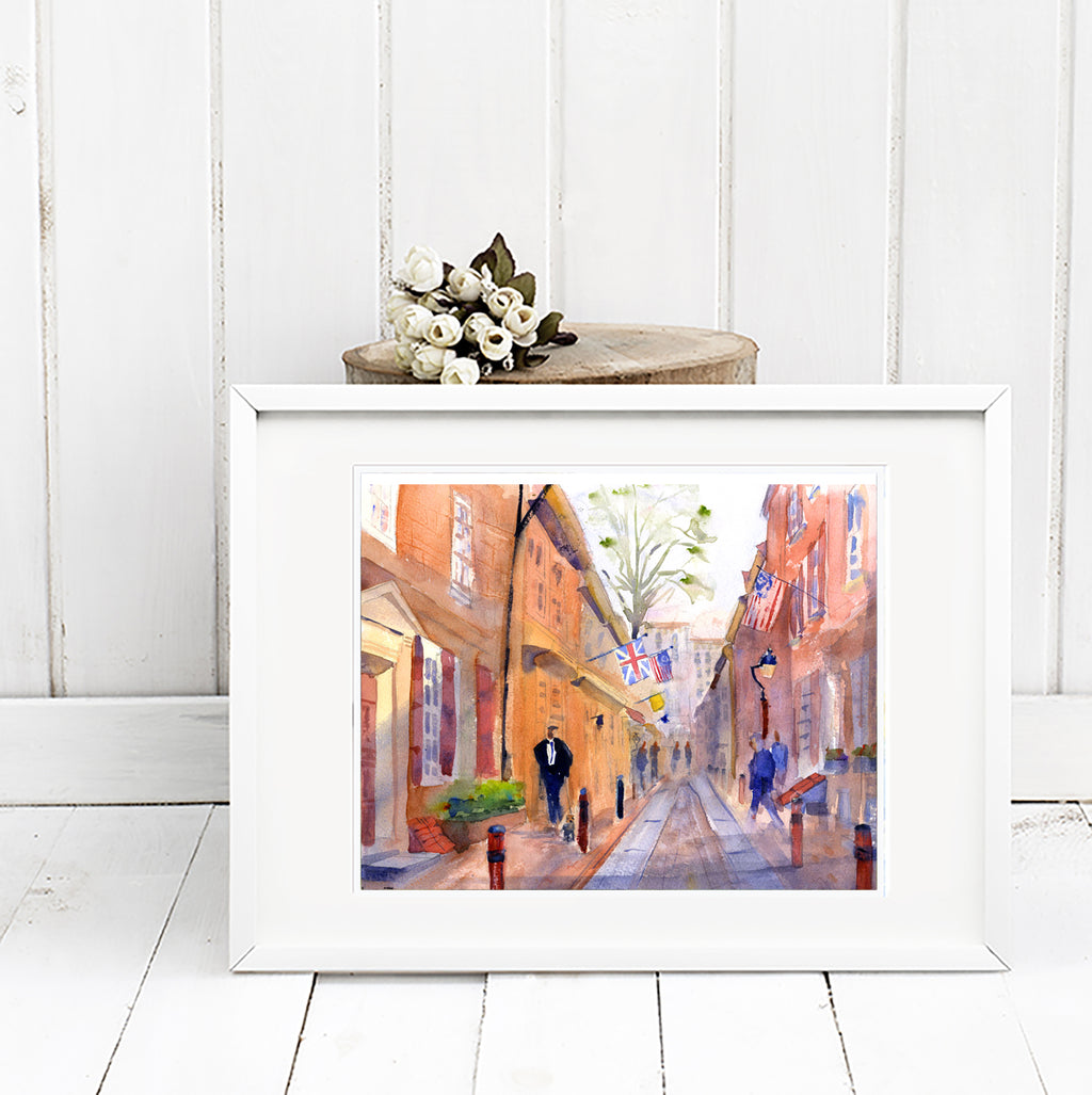 Elfreth's Alley - Philadelphia Wall Art Print