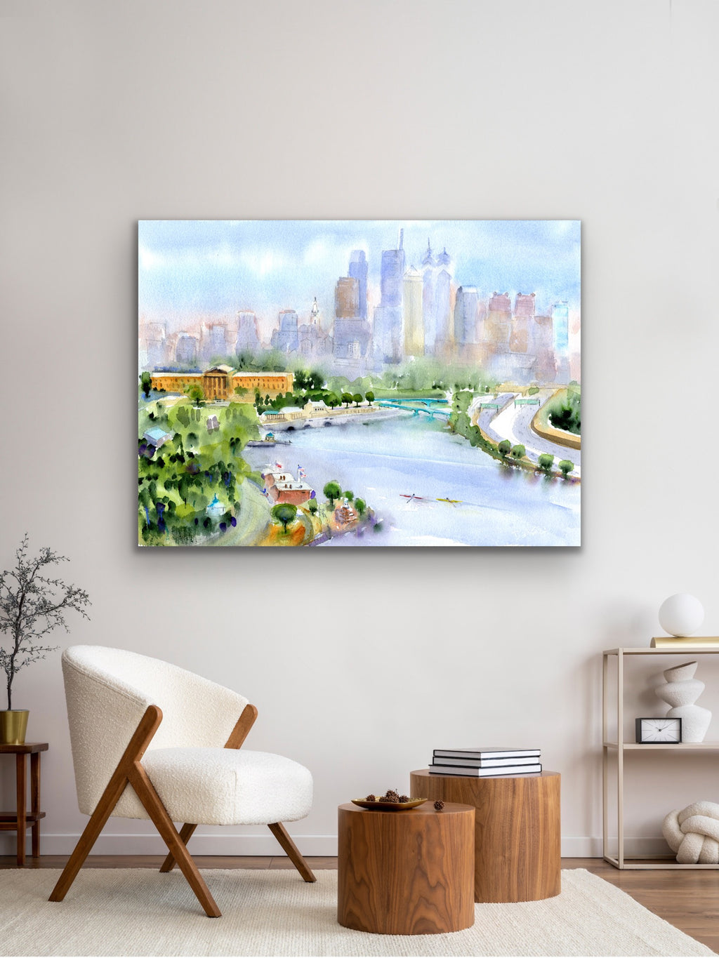 Philadelphia Skyline - Philly Wall Art Watercolor Print