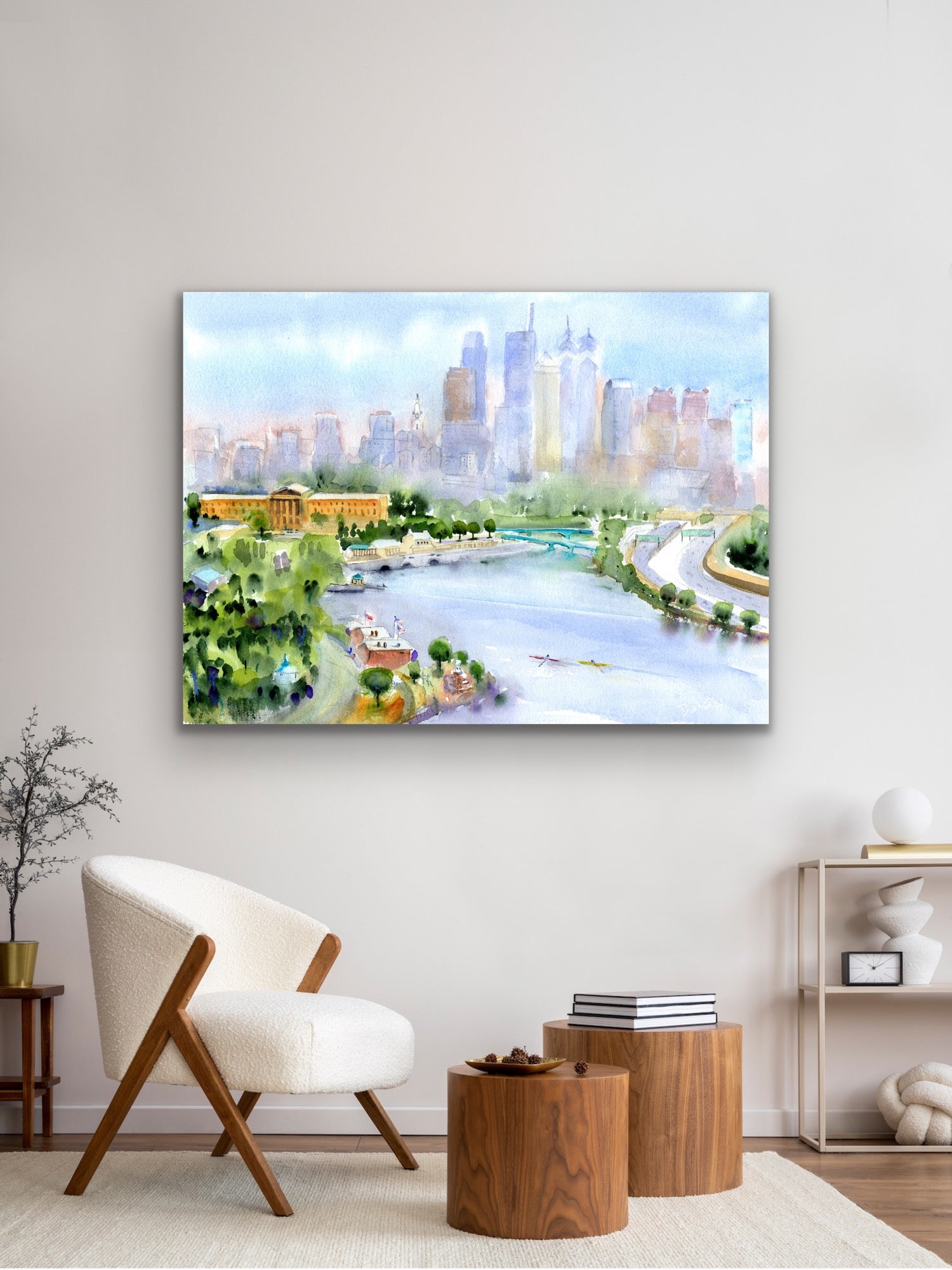 Philadelphia Skyline - Philly Wall Art Watercolor Print