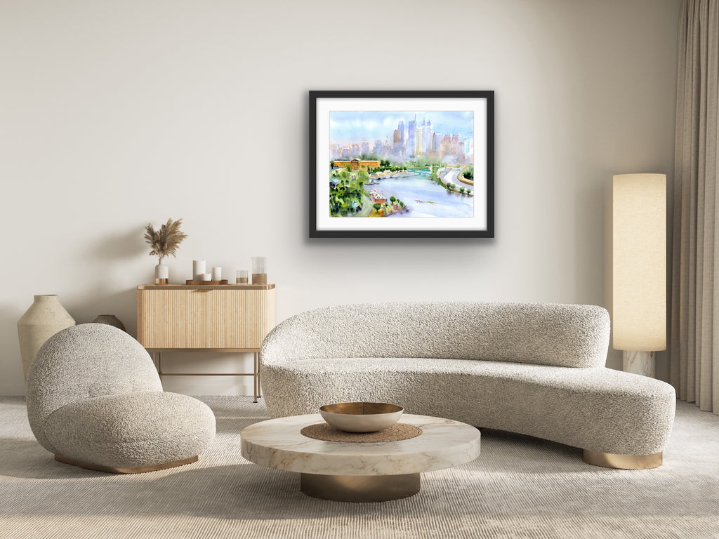 Philadelphia Skyline - Philly Wall Art Watercolor Print
