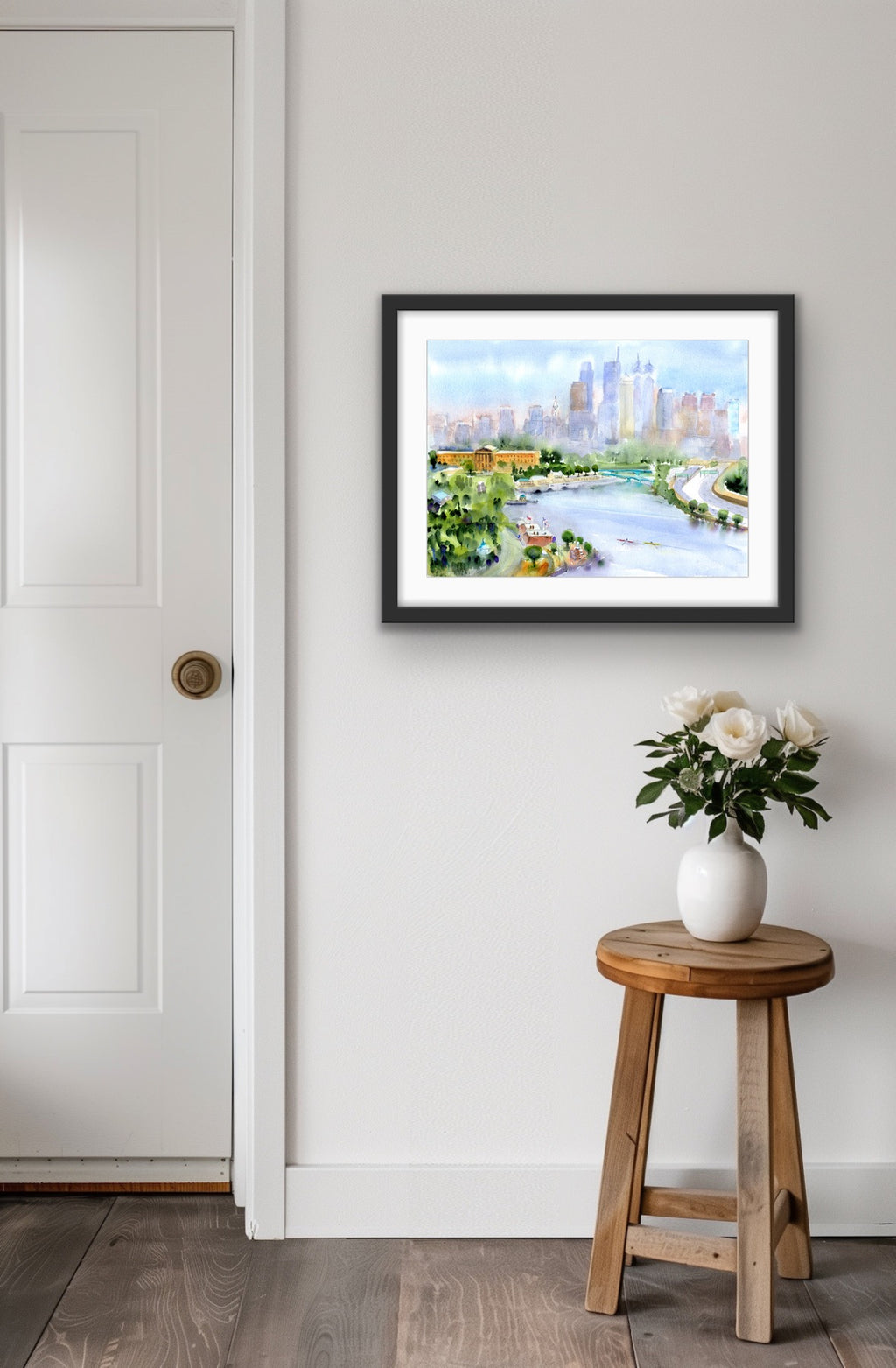 Philadelphia Skyline - Philly Wall Art Watercolor Print