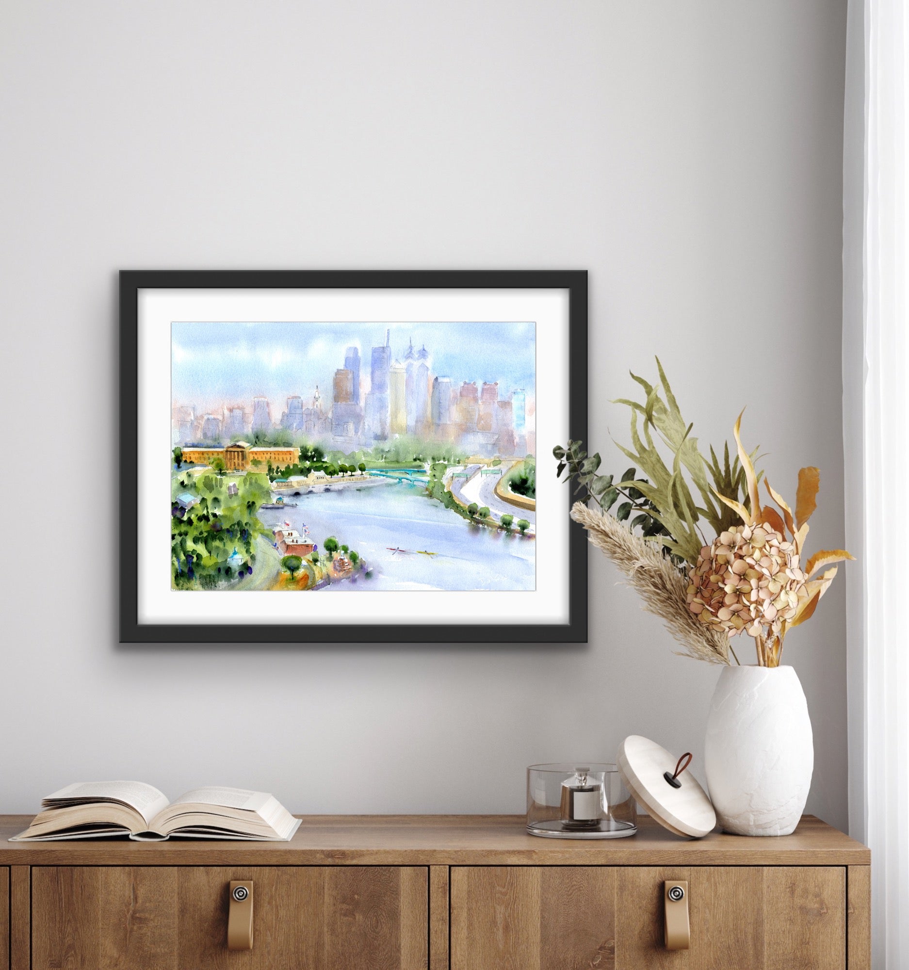 Philadelphia Skyline - Philly Wall Art Watercolor Print