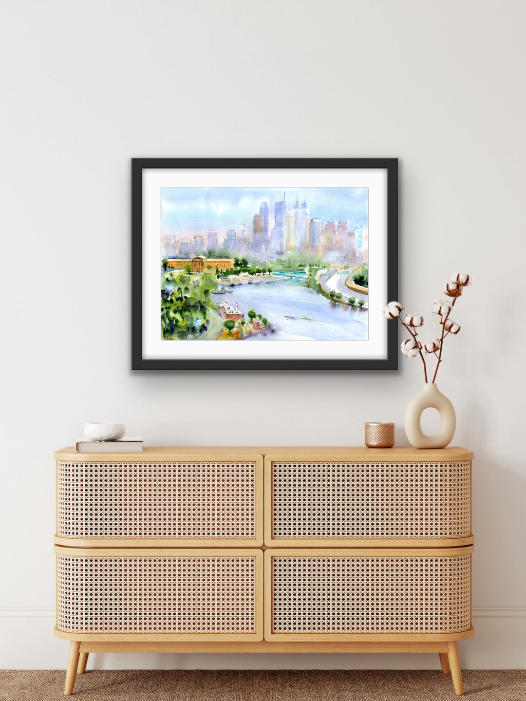 Philadelphia Skyline - Philly Wall Art Watercolor Print
