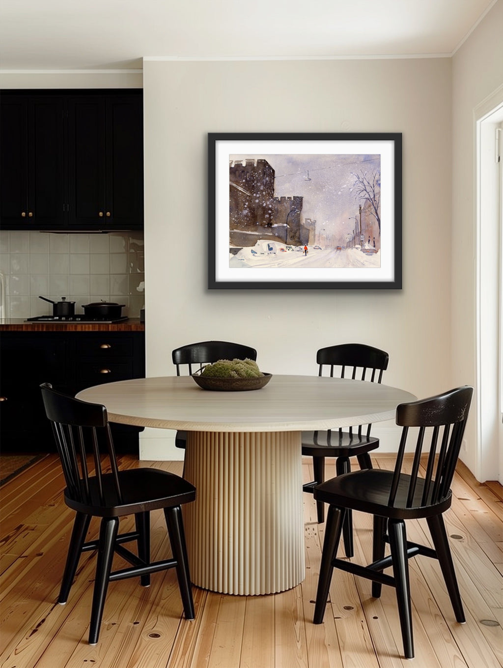January Snow - Philadelphia Fairmount Avenue Watercolor Print