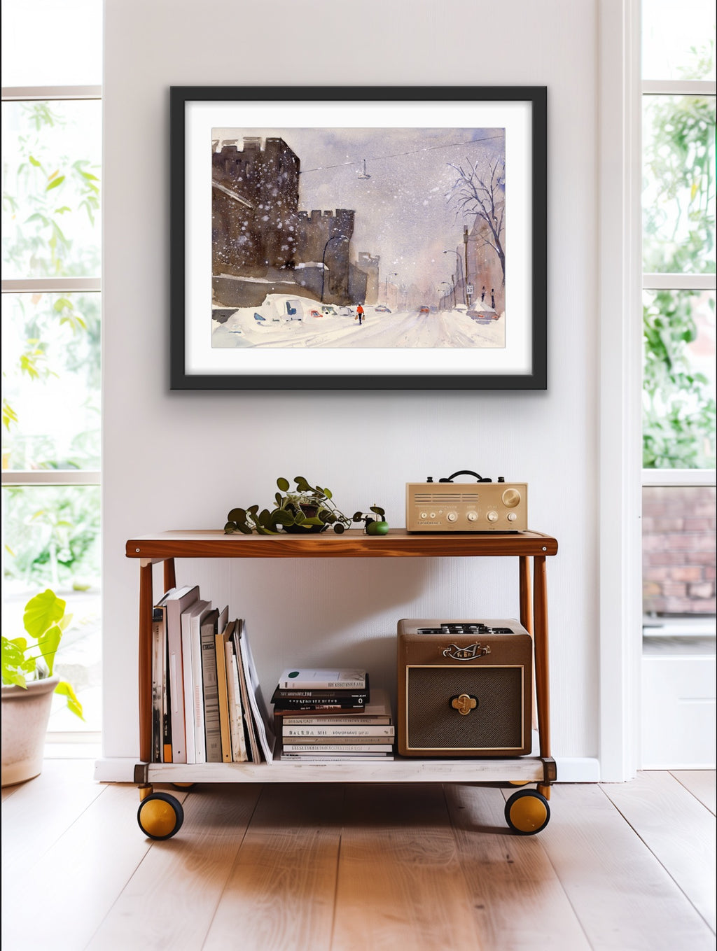 January Snow - Philadelphia Fairmount Avenue Watercolor Print