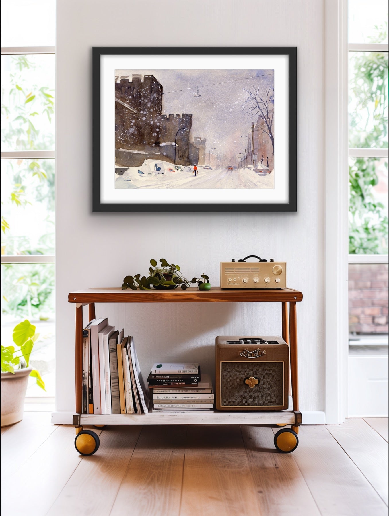 January Snow - Philadelphia Fairmount Avenue Watercolor Print