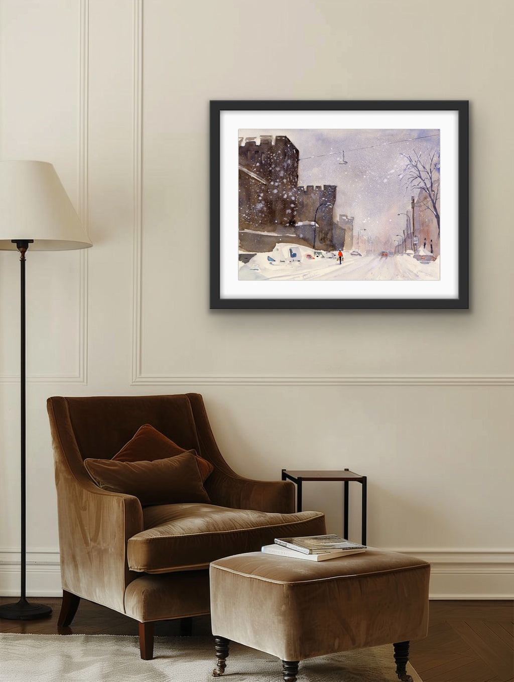 January Snow - Philadelphia Fairmount Avenue Watercolor Print