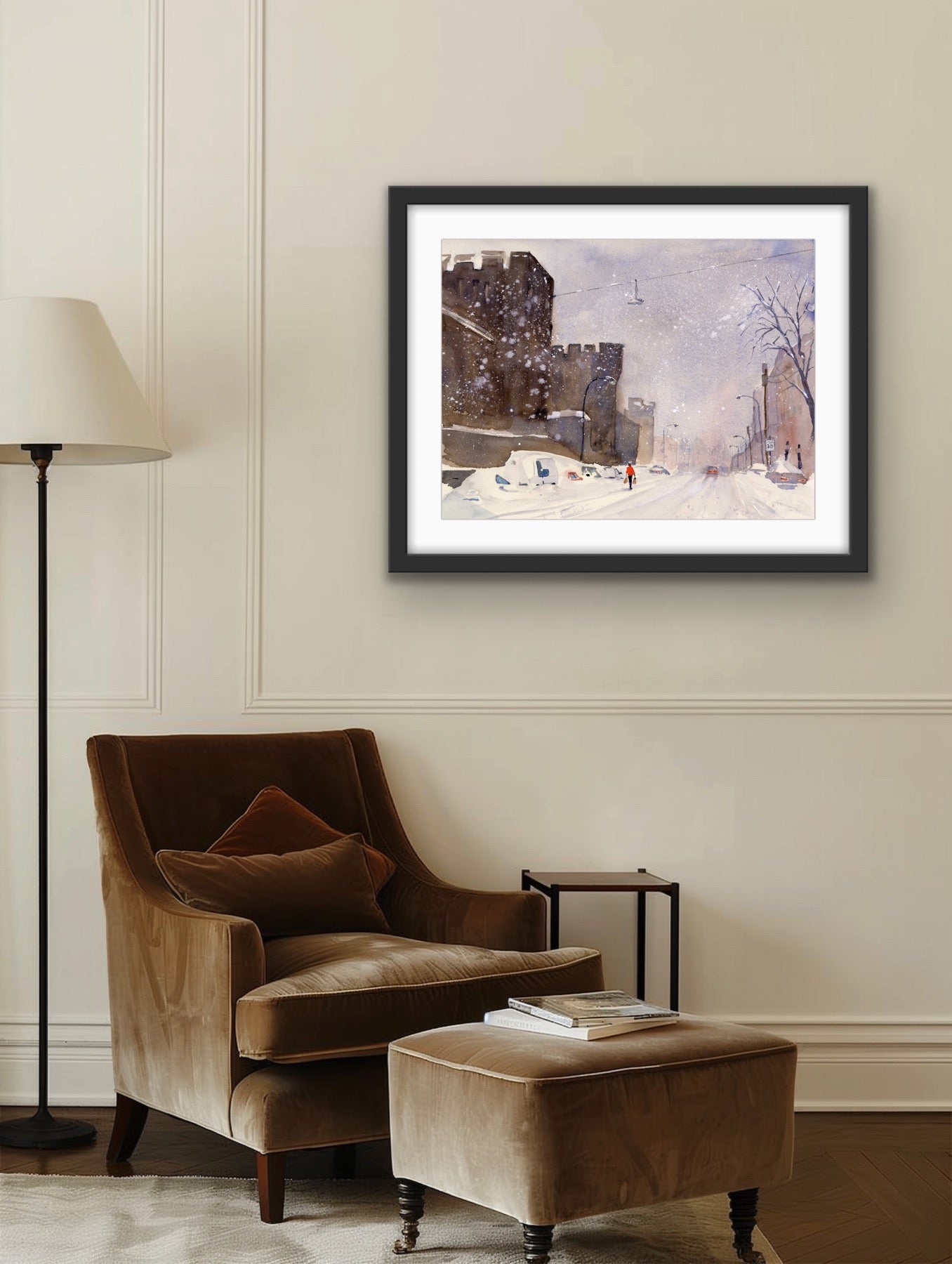 January Snow - Philadelphia Fairmount Avenue Watercolor Print