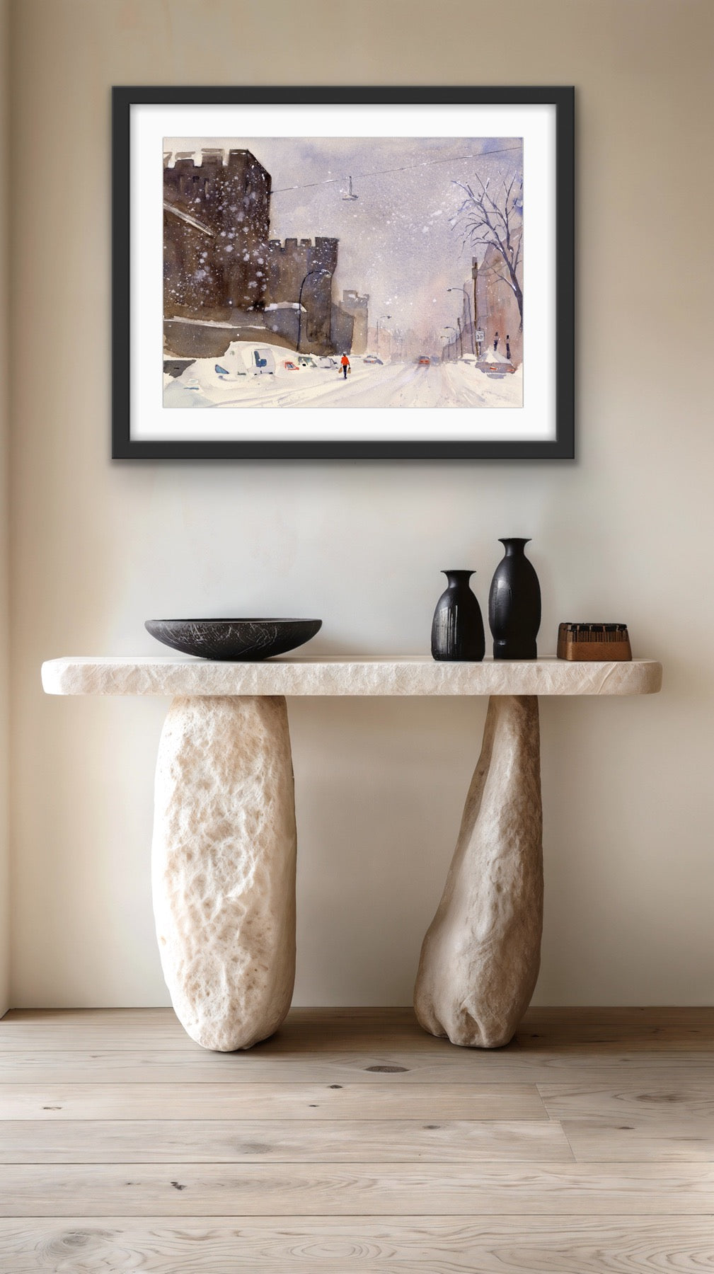 January Snow - Philadelphia Fairmount Avenue Watercolor Print