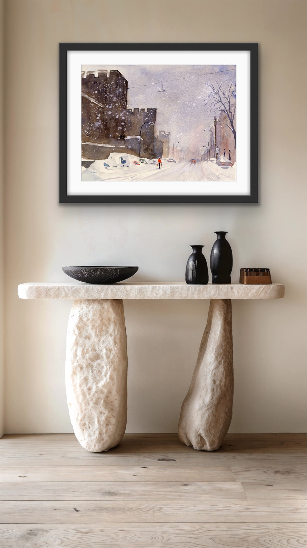 January Snow - Philadelphia Fairmount Avenue Watercolor Print