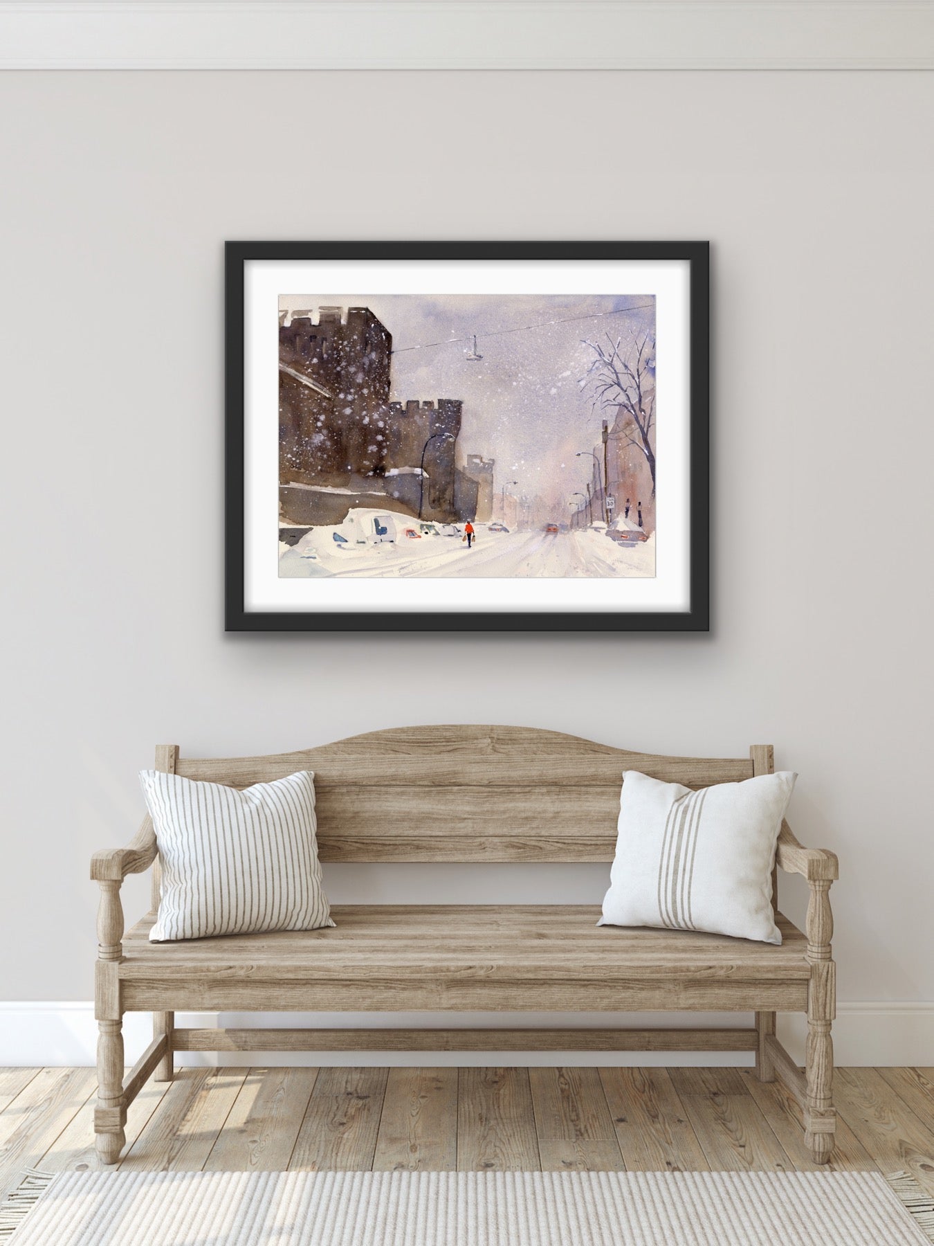 January Snow - Philadelphia Fairmount Avenue Watercolor Print