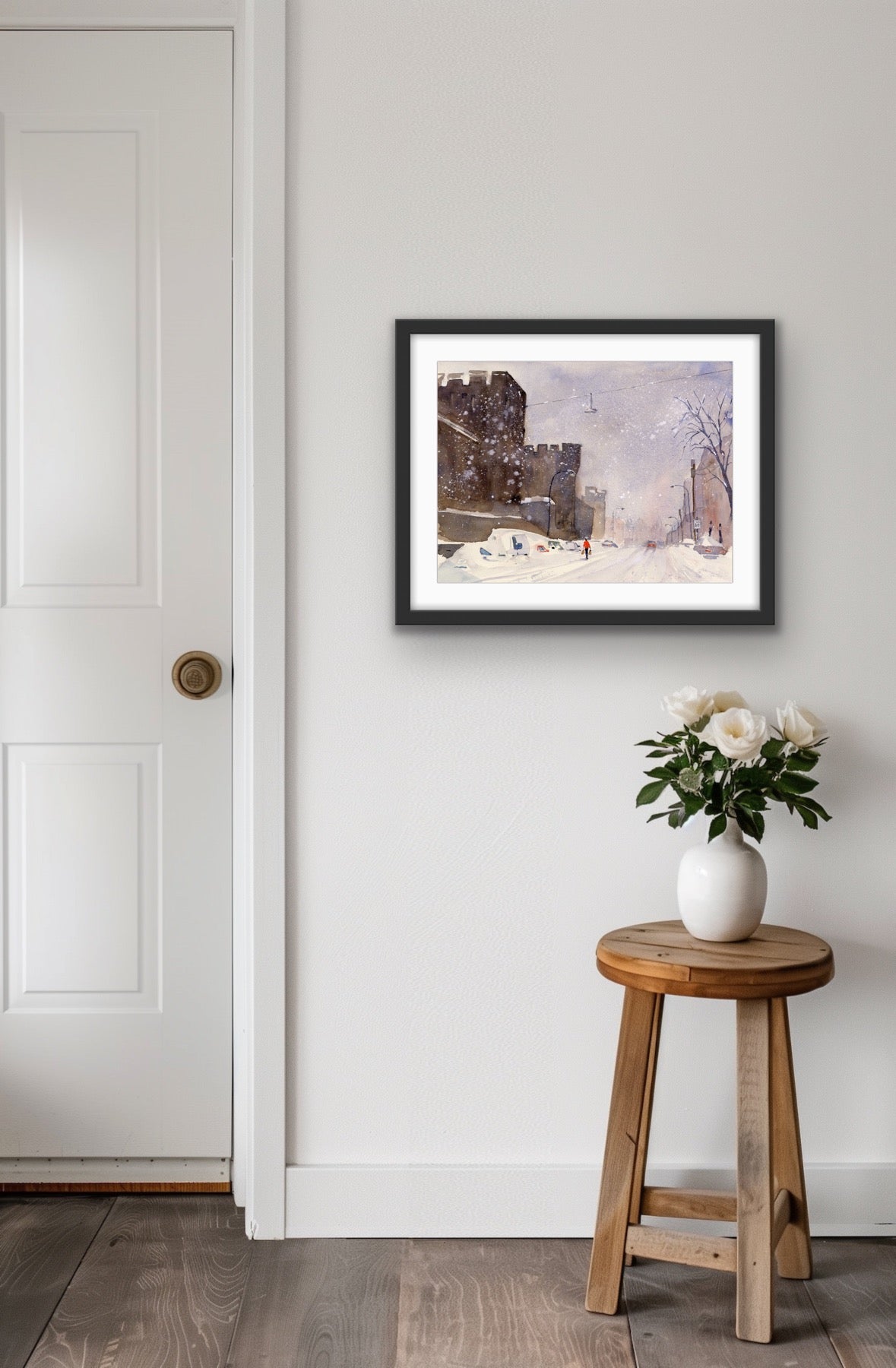 January Snow - Philadelphia Fairmount Avenue Watercolor Print
