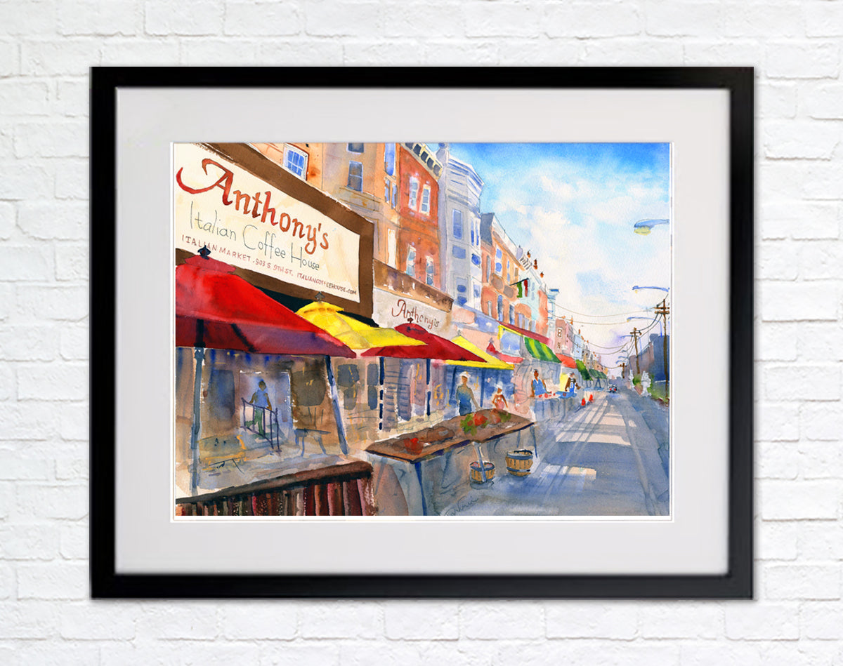 Philadelphia Italian Market - Philly Wall Art Watercolor Print