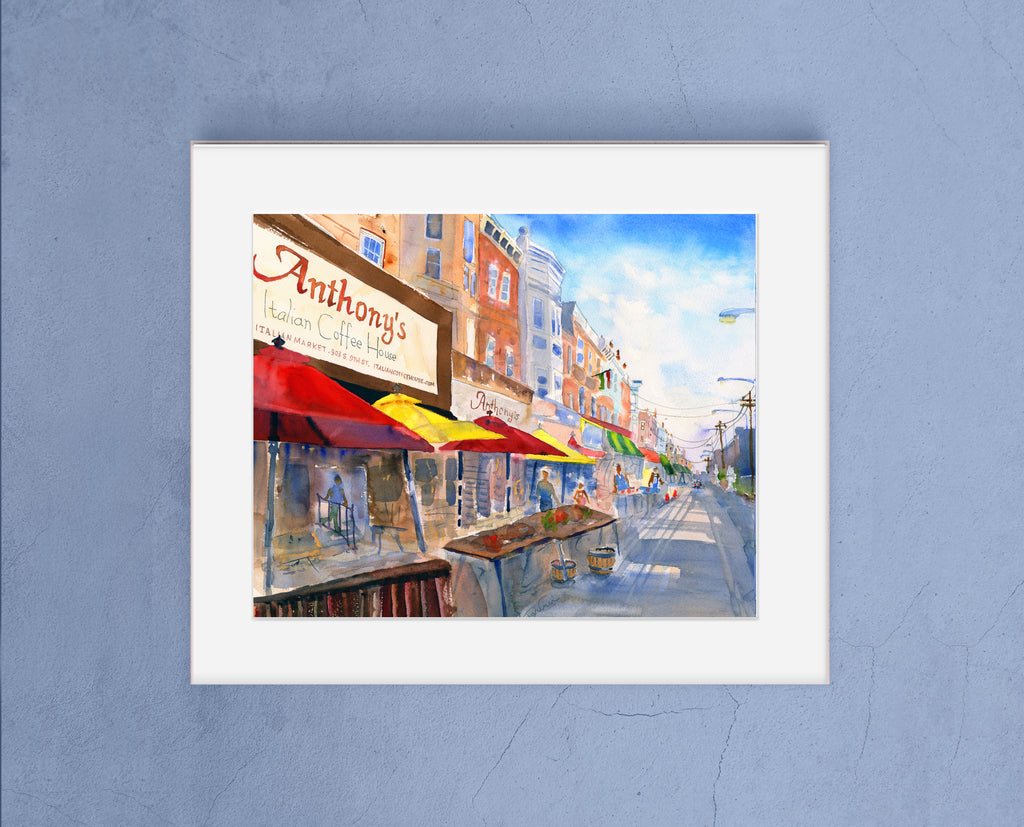 Philadelphia Italian Market - Philly Wall Art Watercolor Print