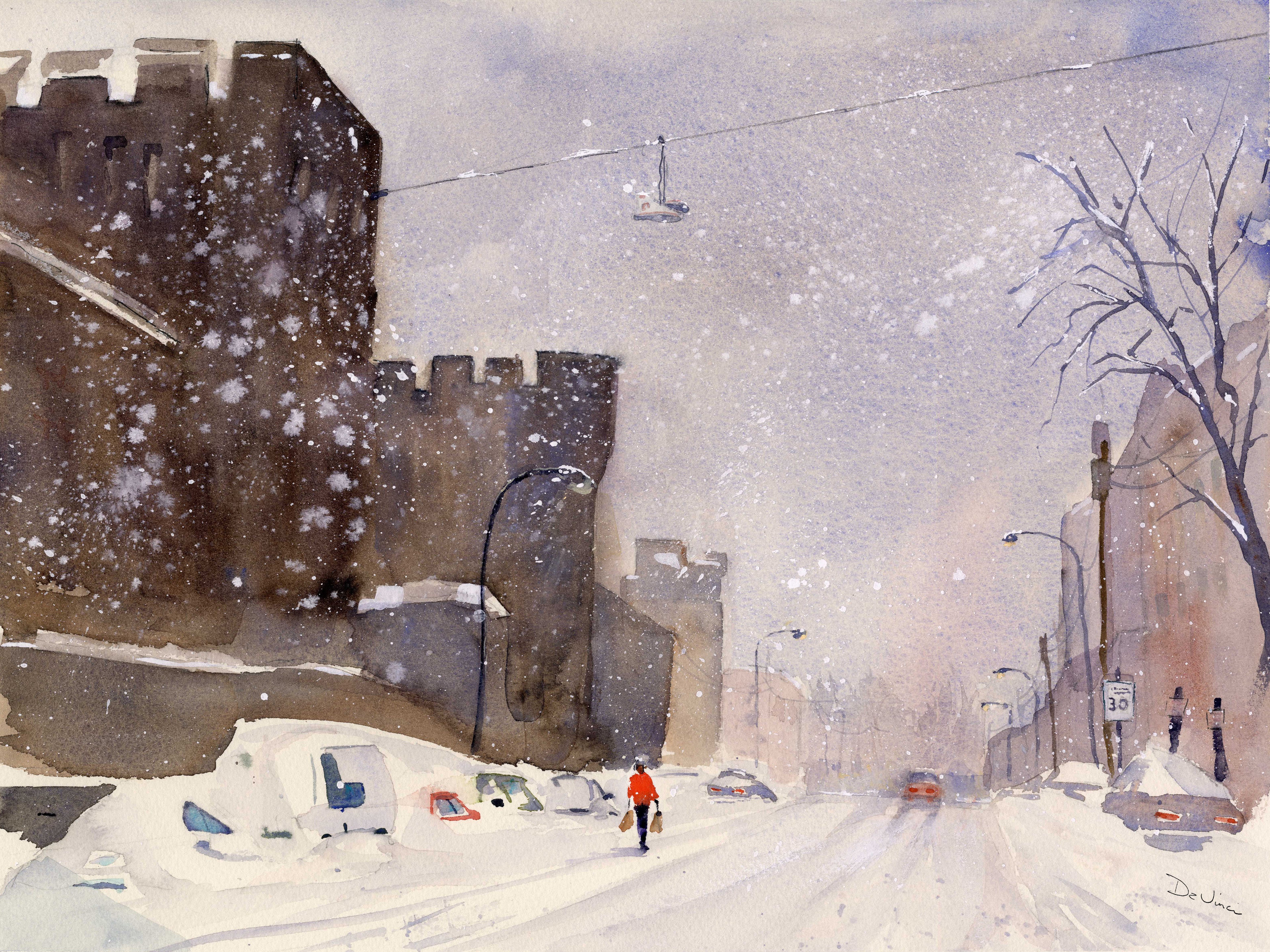 Eastern State Penitentiary Snow Scene Fairmount Philadelphia
